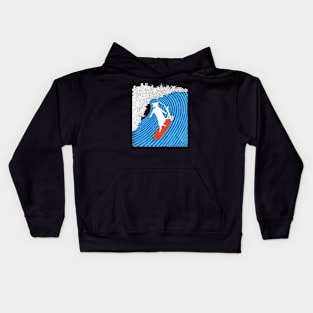 The Cat on a Big Wave Kids Hoodie